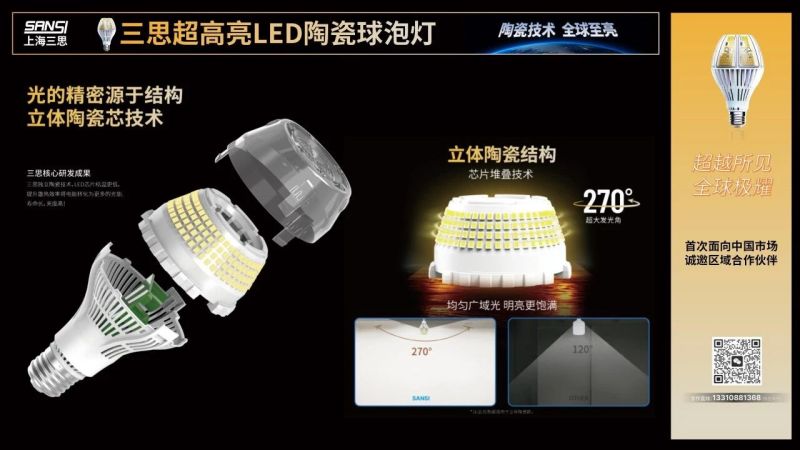 超越所見,三思,重磅發(fā)布,10000流明,A21,陶瓷球泡,高端光源,“陶瓷芯”,填補(bǔ)全球市場(chǎng)空白