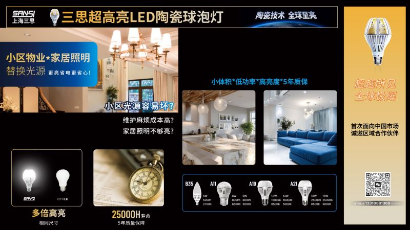 超越所見,三思,重磅發(fā)布,10000流明,A21,陶瓷球泡,高端光源,“陶瓷芯”,填補(bǔ)全球市場(chǎng)空白